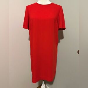 Ann Taylor Woman’s Casual Red Dress,Short Sleeve,Midi, back zipper closure,Sz. 6